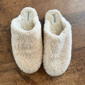 Parachute Shearling 100% Wool Clogs | Natural Color Fuzzy Slippers | Unisex XL